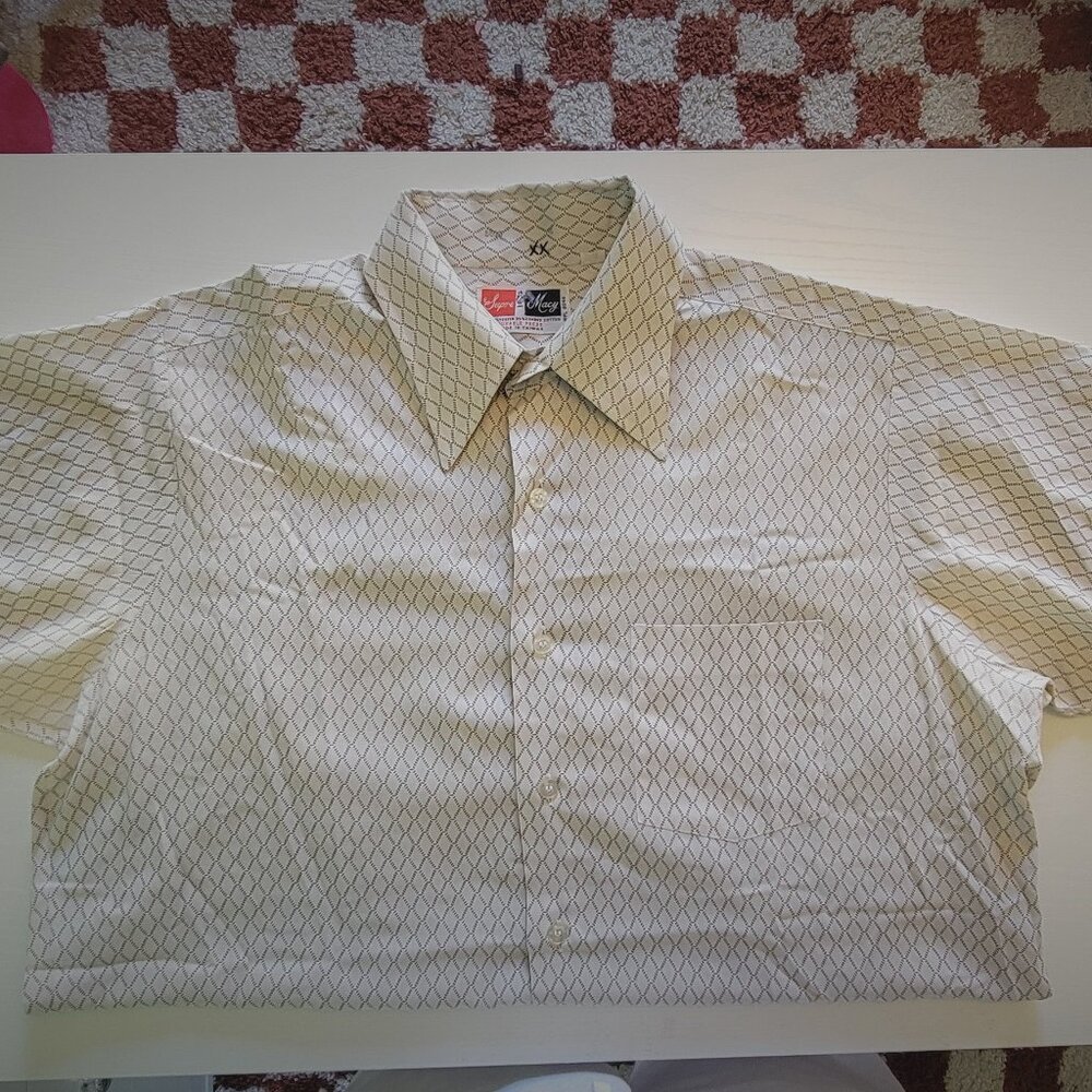 Vtg 1960's Macy's Supre-Macy Men's Dress Shirt L 16